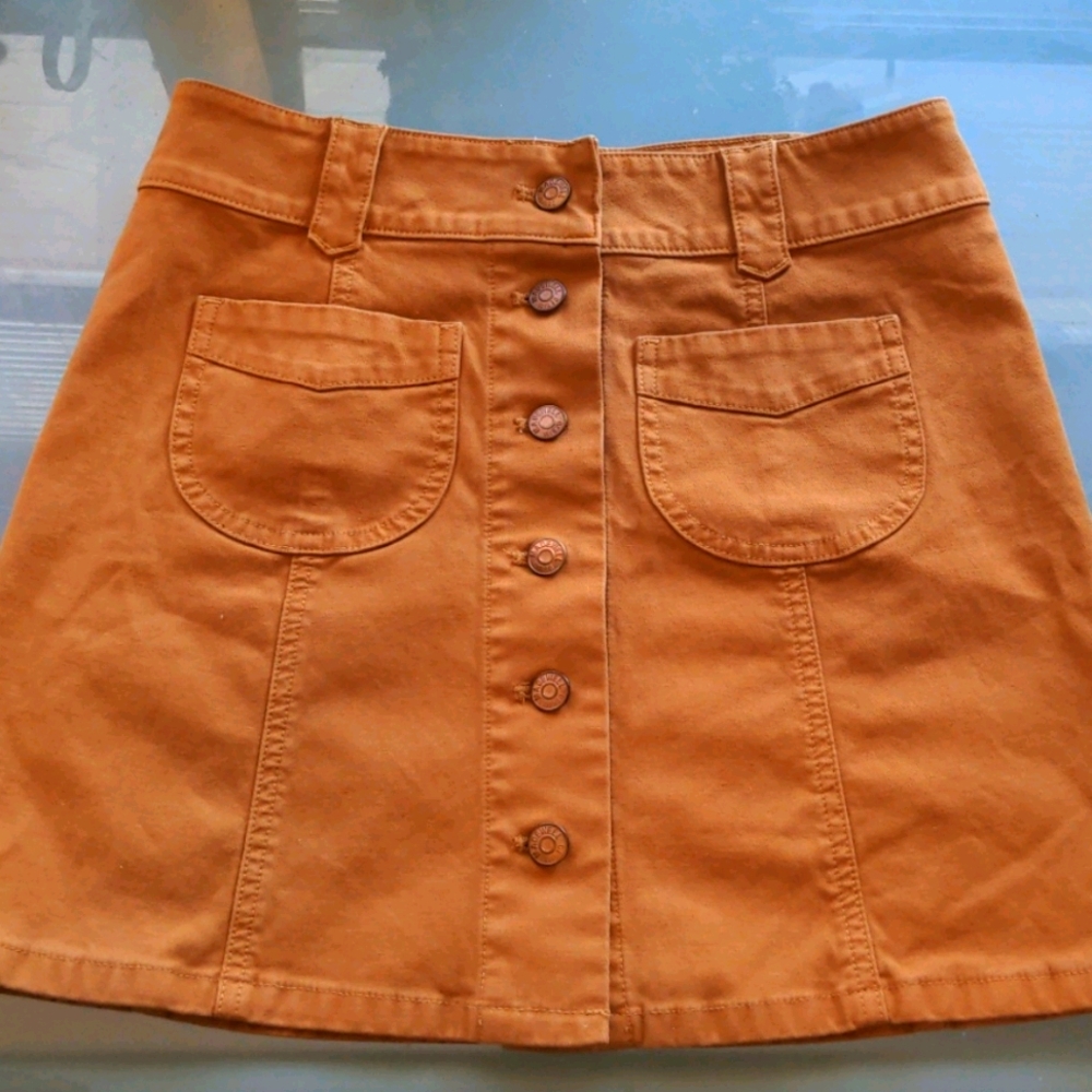 Madewell button front A-line skirt